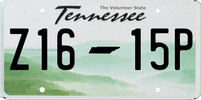 TN license plate Z1615P