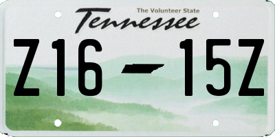 TN license plate Z1615Z