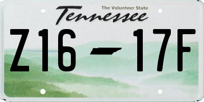 TN license plate Z1617F