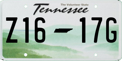 TN license plate Z1617G