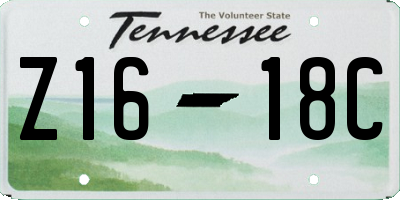 TN license plate Z1618C