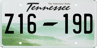 TN license plate Z1619D
