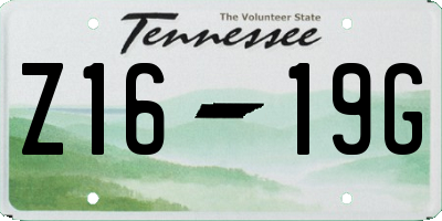 TN license plate Z1619G