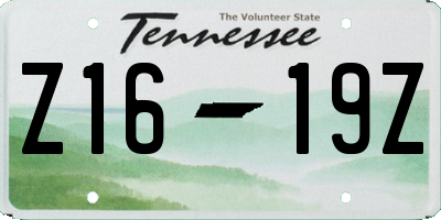 TN license plate Z1619Z