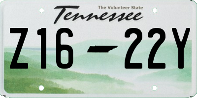 TN license plate Z1622Y
