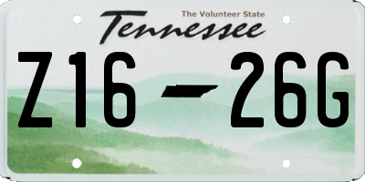 TN license plate Z1626G