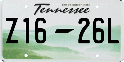 TN license plate Z1626L