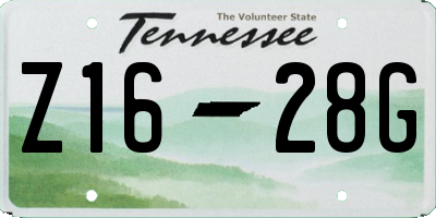 TN license plate Z1628G