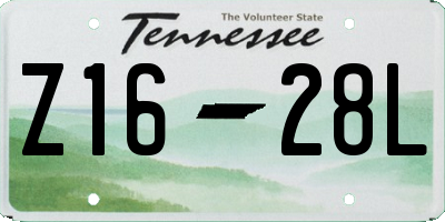 TN license plate Z1628L