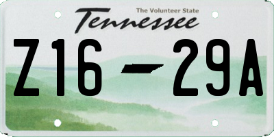 TN license plate Z1629A