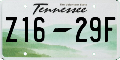 TN license plate Z1629F