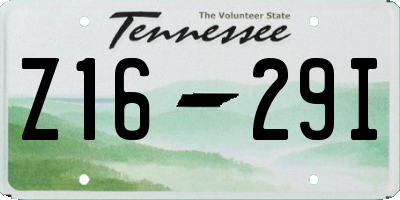 TN license plate Z1629I