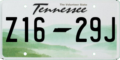 TN license plate Z1629J