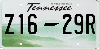 TN license plate Z1629R