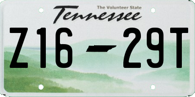 TN license plate Z1629T