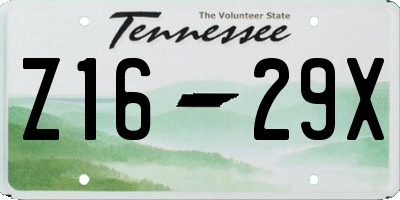 TN license plate Z1629X