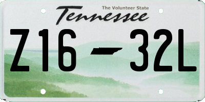 TN license plate Z1632L