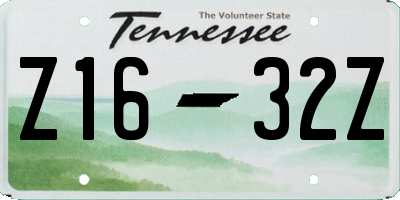 TN license plate Z1632Z