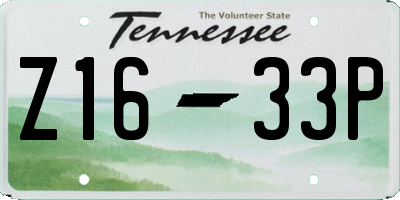 TN license plate Z1633P