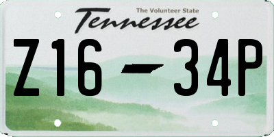 TN license plate Z1634P