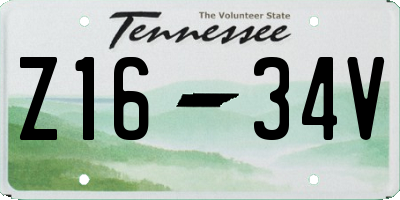 TN license plate Z1634V
