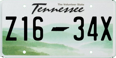 TN license plate Z1634X