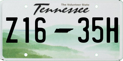 TN license plate Z1635H