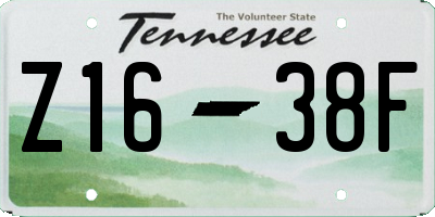 TN license plate Z1638F