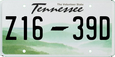TN license plate Z1639D