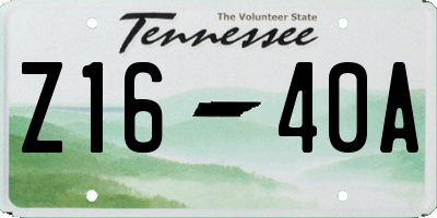 TN license plate Z1640A