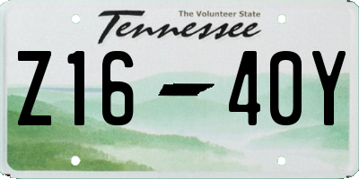 TN license plate Z1640Y