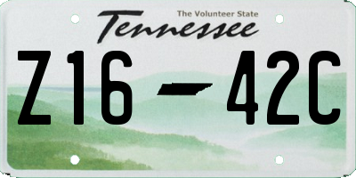 TN license plate Z1642C