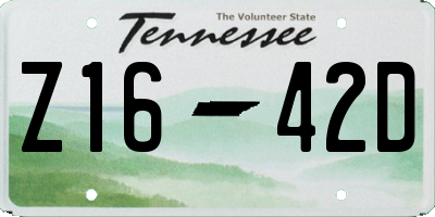 TN license plate Z1642D