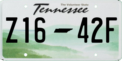 TN license plate Z1642F