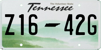 TN license plate Z1642G