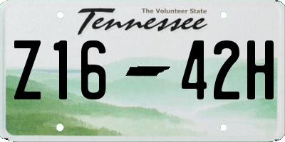 TN license plate Z1642H