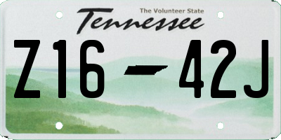 TN license plate Z1642J