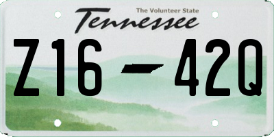 TN license plate Z1642Q