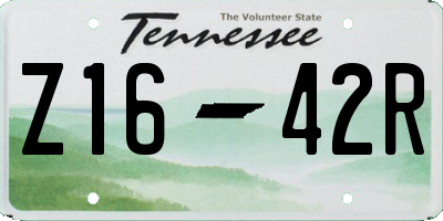 TN license plate Z1642R
