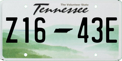 TN license plate Z1643E