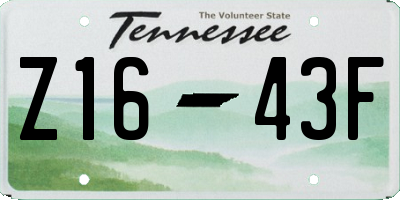 TN license plate Z1643F