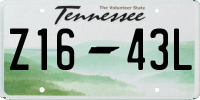 TN license plate Z1643L
