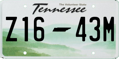 TN license plate Z1643M