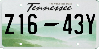 TN license plate Z1643Y