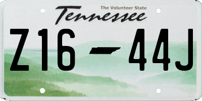 TN license plate Z1644J
