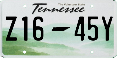 TN license plate Z1645Y