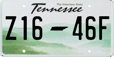 TN license plate Z1646F