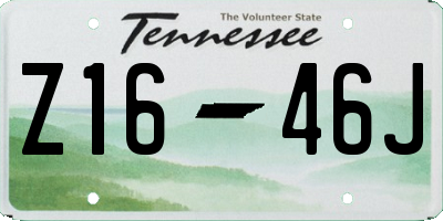 TN license plate Z1646J