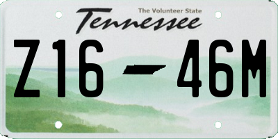 TN license plate Z1646M