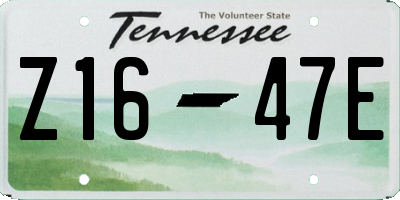 TN license plate Z1647E